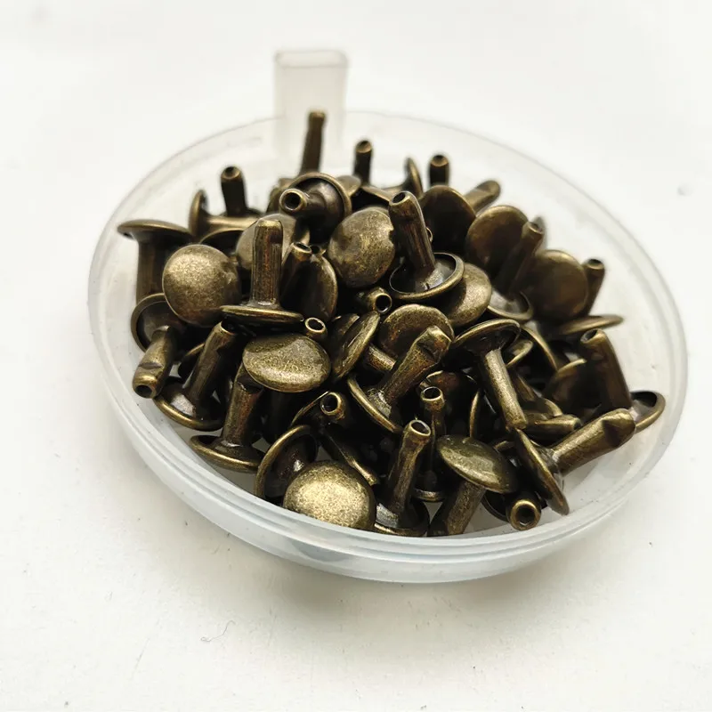100 шт. 6 мм круглая двойная заклепка гвоздик столкновения Металлический Шип рок