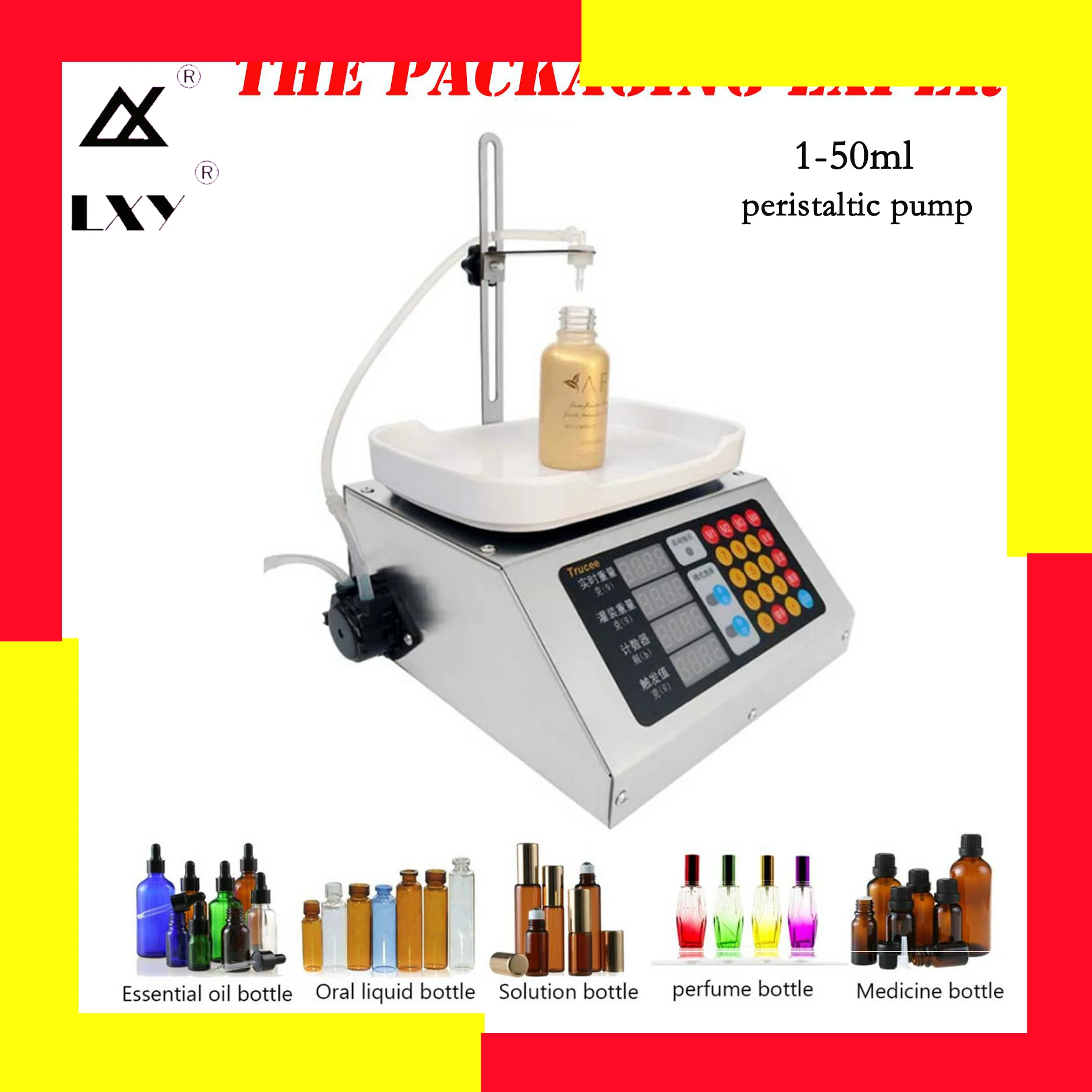 

0-50ml Small High Precision Peristaltic Pump Liquid Filling Machine Perfume Weighing Filling Machine Oral Liquid Solution Filler