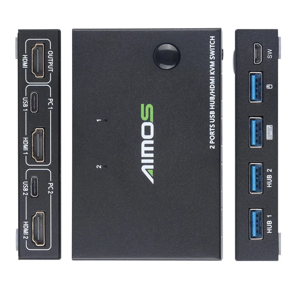 Новая одежда для маленькой девочки 2 в 1 из 4K USB HDMI KVM переключатель коробки ПК