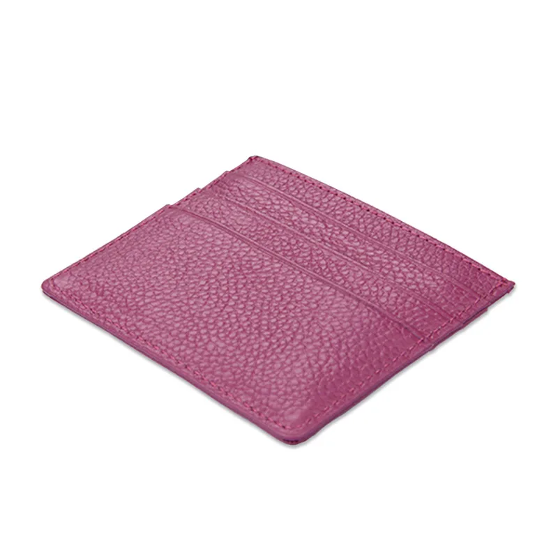 2021 Mens Genuine Leather Wallet Women Custom Credit Rfid Card Holder Ultra-thin Multi-color Card Holder Bag In Stock