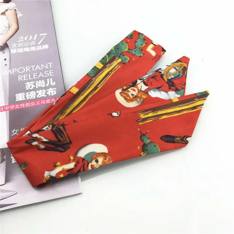 2019 Women Headwear Fashion Lady Adult Flower Boho Bohemian Cross Hair Head Headband Band Scarf Wrap Bandana |