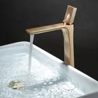 Матовый Золотой смеситель для раковины, кран для ванной комнаты, смеситель для раковины в ванной комнате, смеситель с одной ручкой и отверстием для раковины, винтажный дизайнерский кран