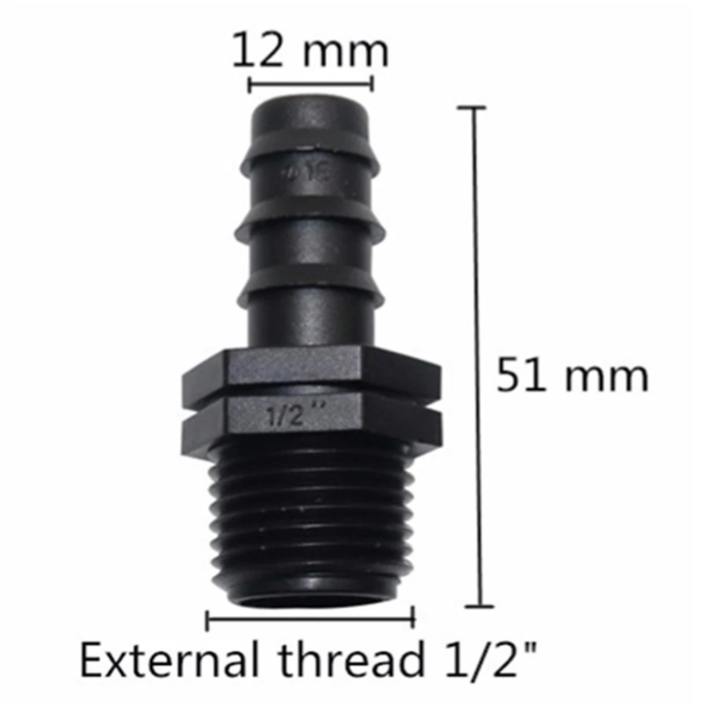 

5Pcs Hose Fitting 1/2inch Male Thread Hose Straight 2-way Connector Pipe Fitting Irrigation Connector Adapter Garden Supplies