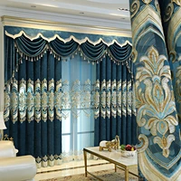 exquisite embroidered curtain and tulle for living roombedroom blindsluxury flannelette villa curtaineuropean classic curtain