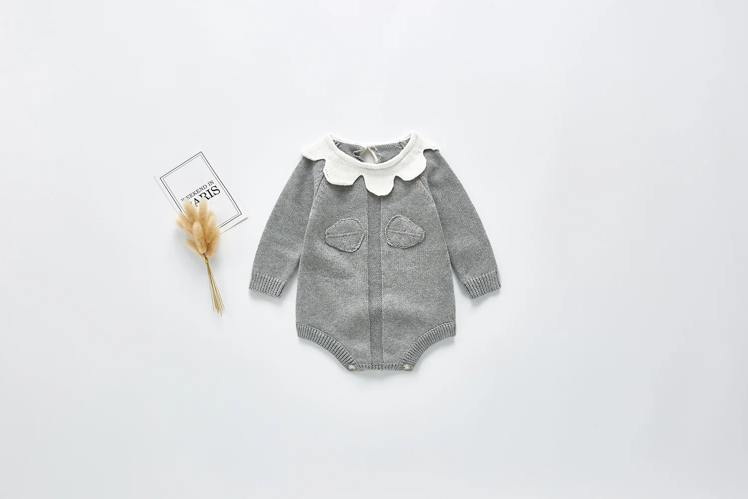 Боди для новорожденных Сезон весна осень Воротник &quotЛотос&quot трикотажные боди с