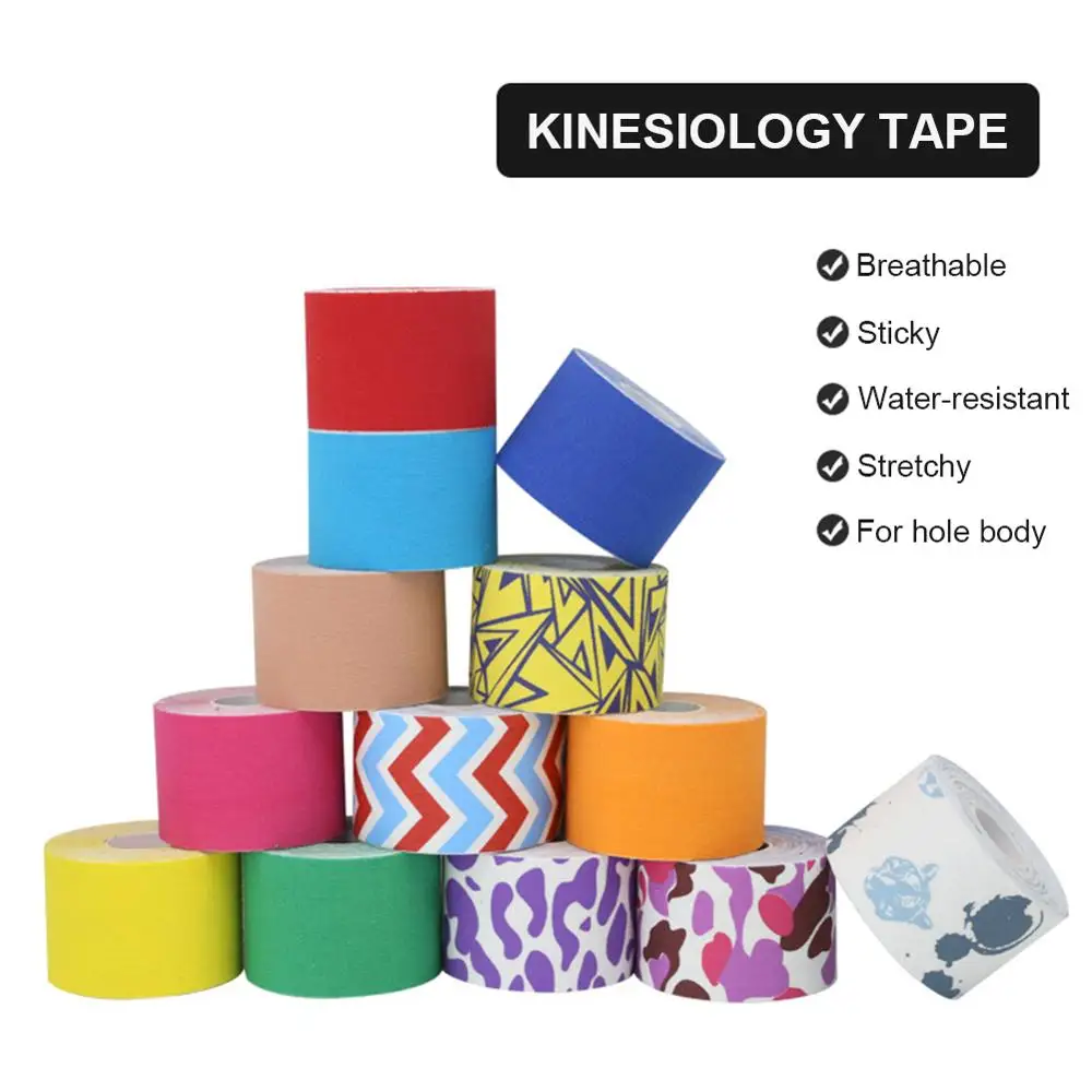 5 м Водонепроницаемая дышащая хлопковая кинезиологическая лента Спортивная