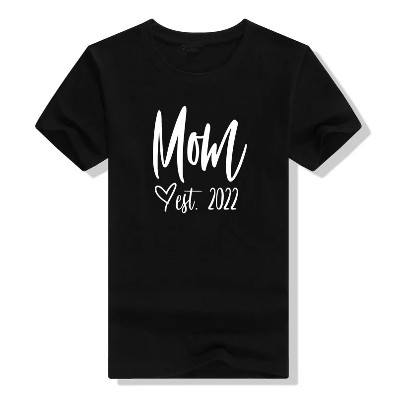 

Рубашка Mom Est 2022, рубашка для мамы, индивидуальная рубашка для беременных
