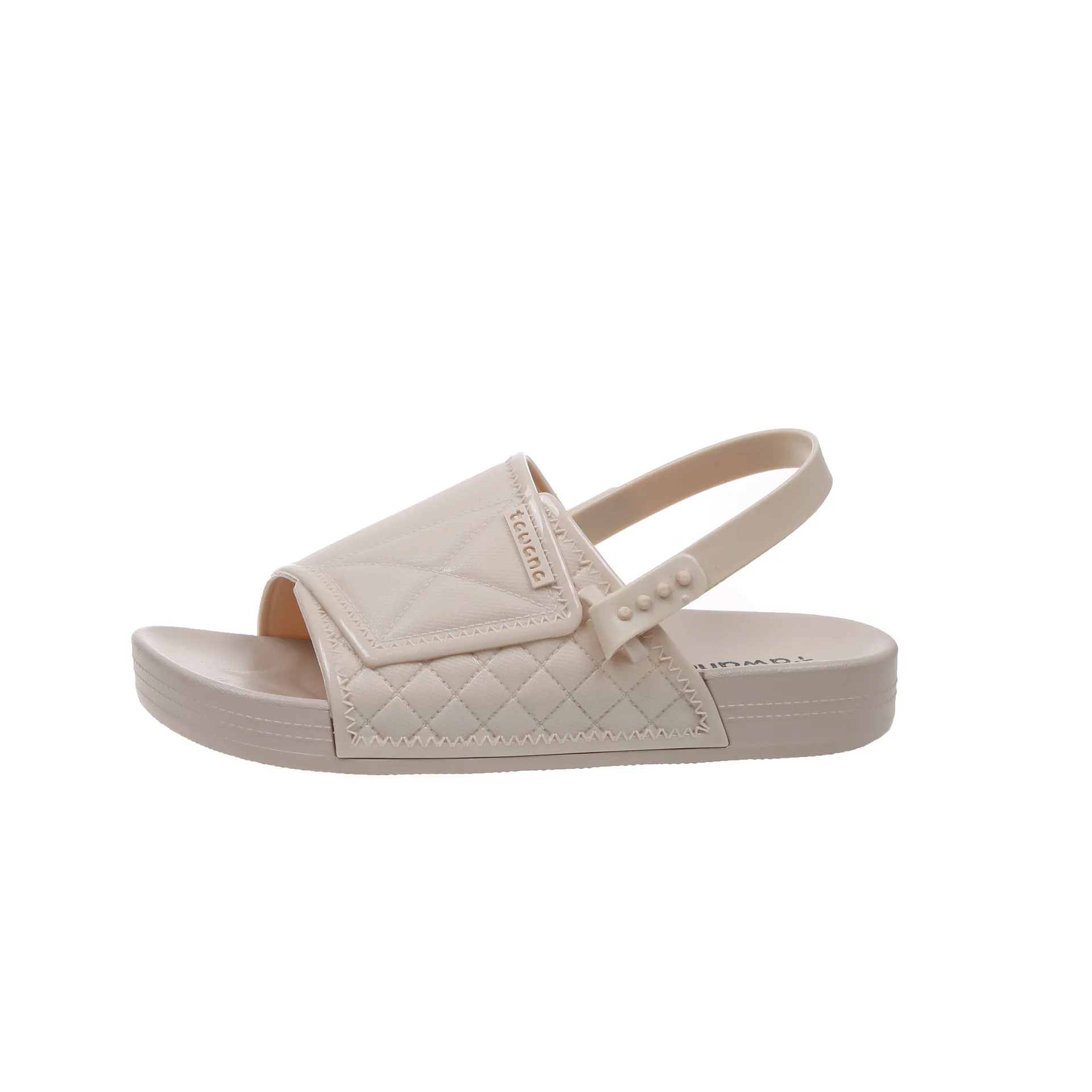 

Женские шлепанцы из ПВХ, модные шлепанцы в клетку с плоской подошвой, пляжная одежда, сандалии на ремешках, оптовая продажа, 2022