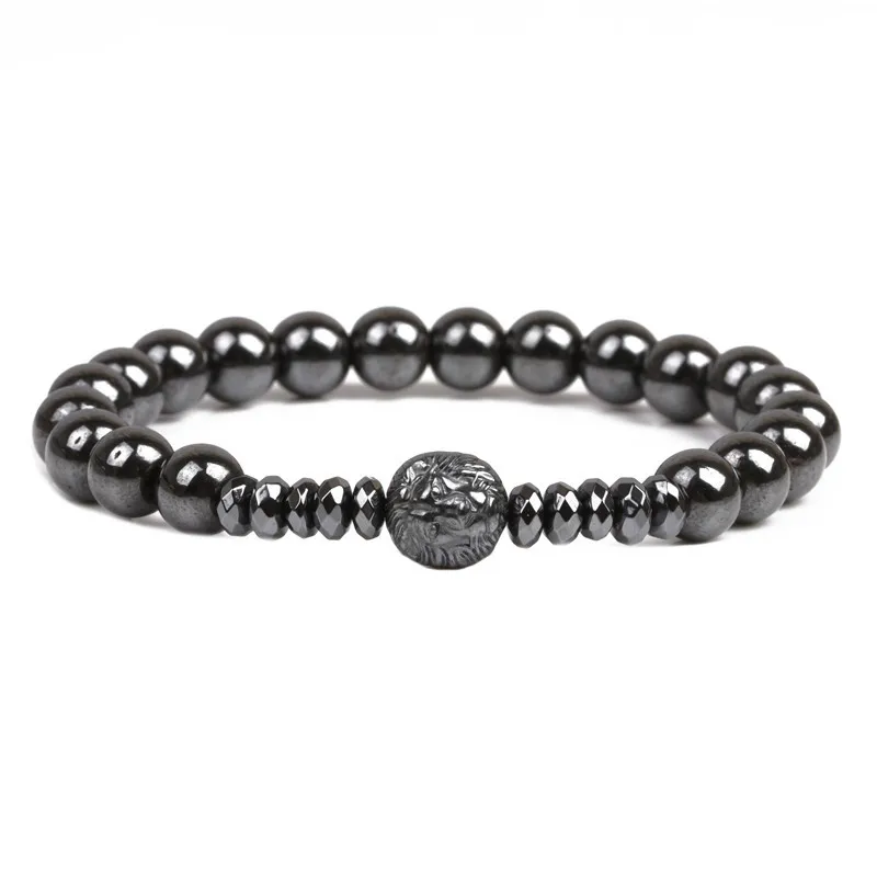 2019 модный натуральный камень ананас магнитный браслет черные бусины терапия