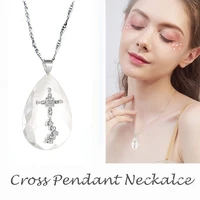 6 styles fashion religion daily gifts women jewelry alloy accessories saint cloth pendant crystal cross chain necklace