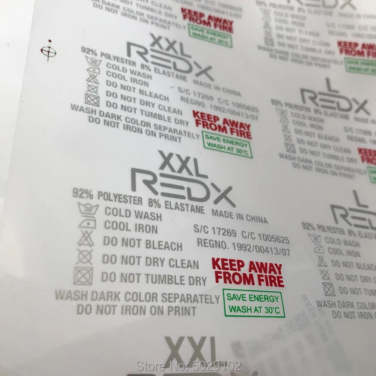 Изготовленный На Заказ утюг для одежды на этикетках теплопередачи