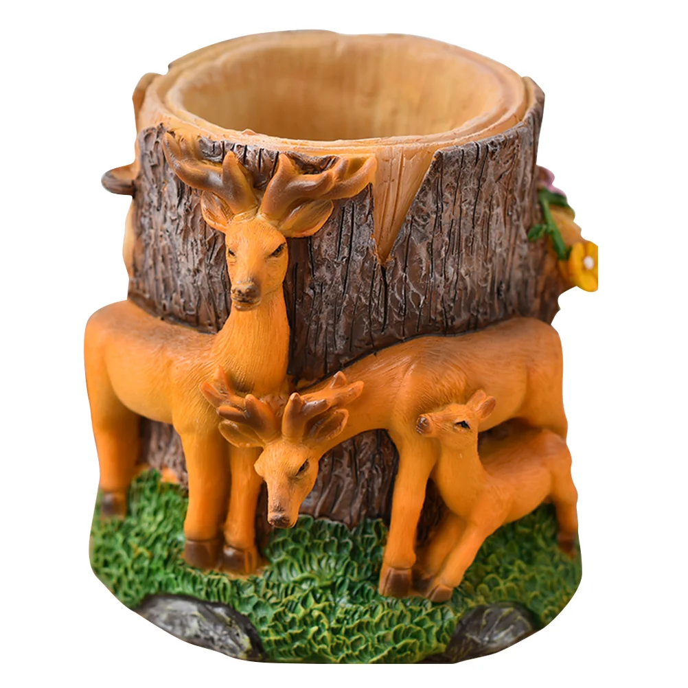 

1 PC Creative Deer Shape Stationery Organizer Durable Desktop Pencial Holder Fashion Brush Container for Home Office (Random