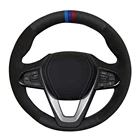 Чехол рулевого колеса автомобиля Нескользящая черная замша из натуральной кожи для BMW G20 G21 G30 G31 G32 X3 G01 X4 G02 X5 G05 X7 G07 Z4 G29