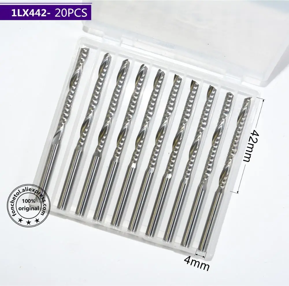 4 мм * 42 20 шт. ЧПУ твердосплавная Концевая фреза для деревообработки из
