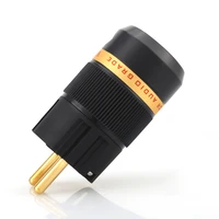 1piece viborg ve501g pure copper gold plated schuko male power plug connector audio male plug hifi power plug