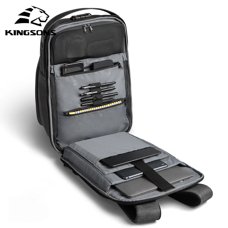 Мужской рюкзак с защитой от кражи Kingsons для ноутбука 180 дюйма USB зарядкой и
