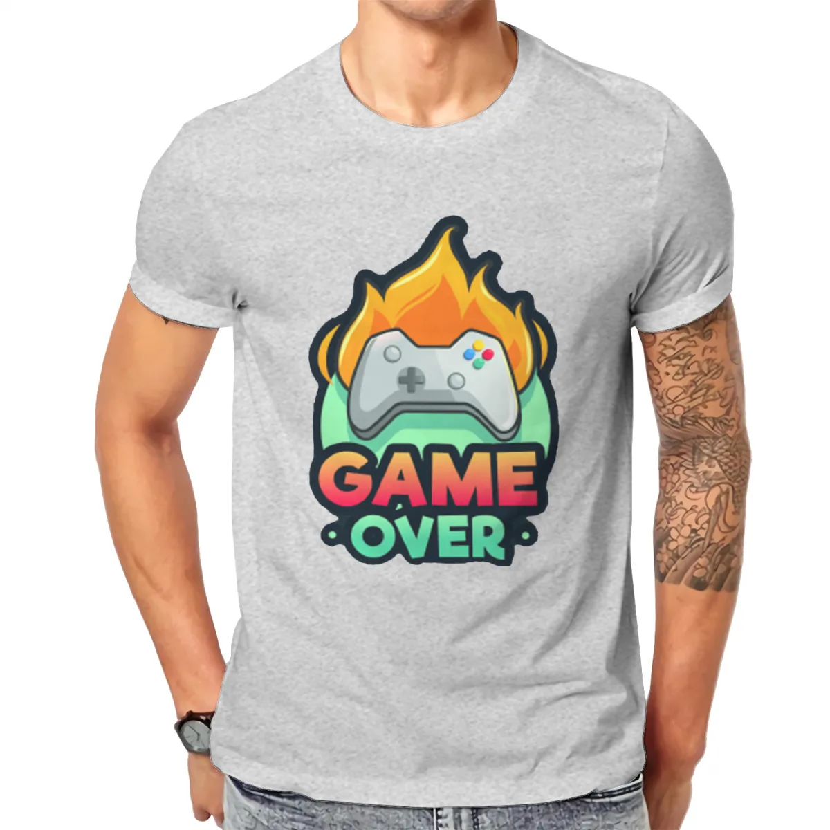 Мужская игра более 2 аниме Онлайн-игры Уникальная Классическая рубашка с круглым