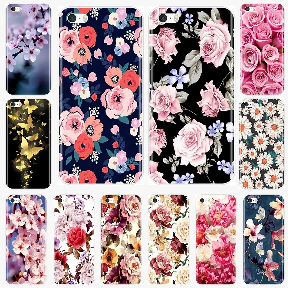 Чехол для Телефона iPhone SE 5S 5 S 5C Мягкий Силиконовый ТПУ ультра тонкий Милый