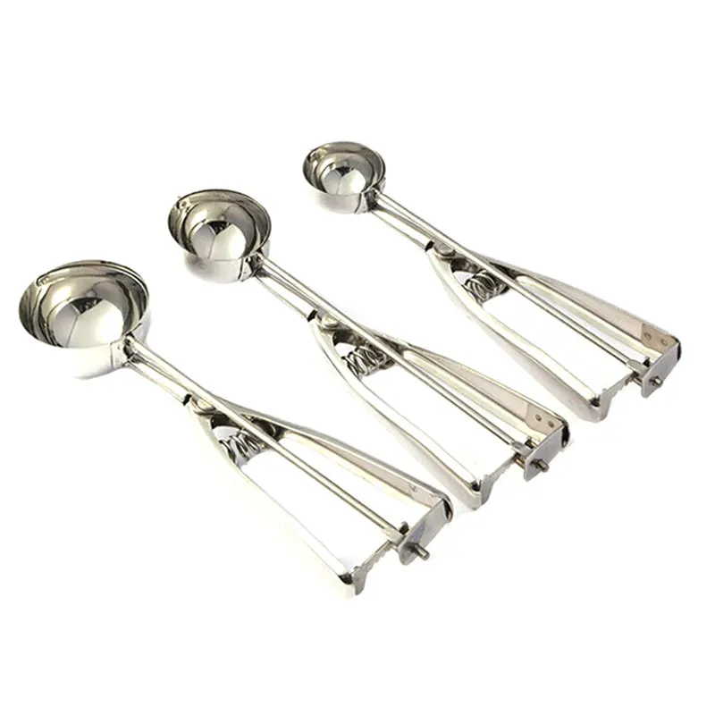 

Cookie Scoops 3 pcs Set Ice Cream Scoop with Trigger Stainless Steel Cupcake Scoop for Baking Melon Ball Cupcakes