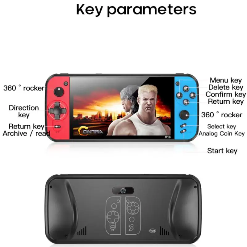 

6.5 Inch Handheld Portable Game Console Dual Joystick 8GB Preloaded 5000 Games Support TV Out Camera Video Game Machine Newest