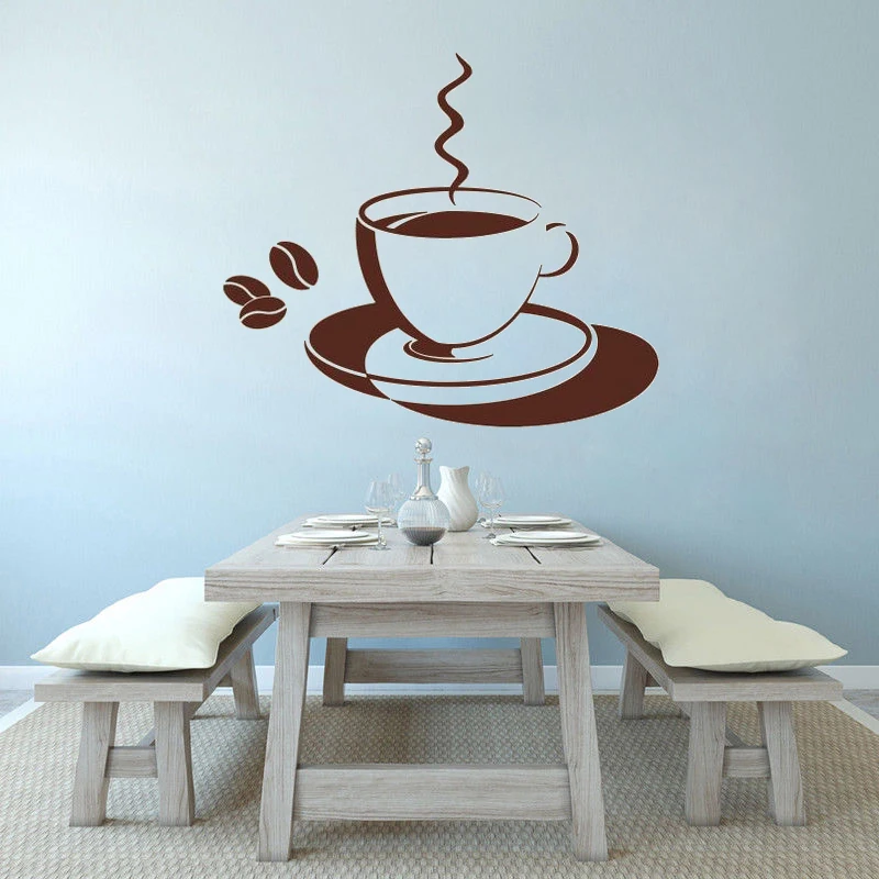 Стикер для стены с мотивом кофе окно дисплея виниловая наклейка на стену Декор