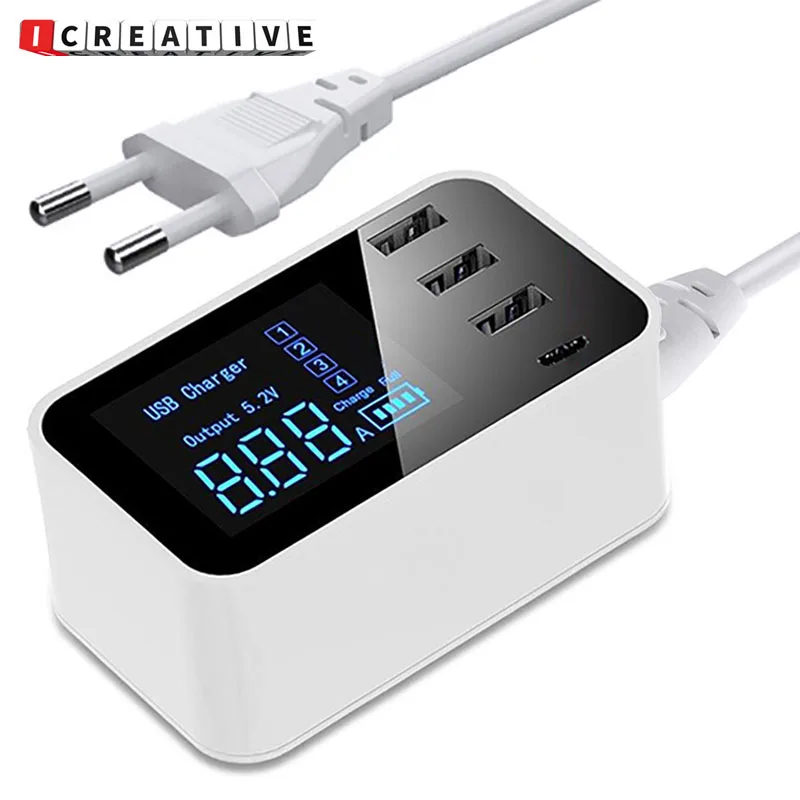 

Зарядное устройство Icreative с USB-портами и светодиодным дисплеем