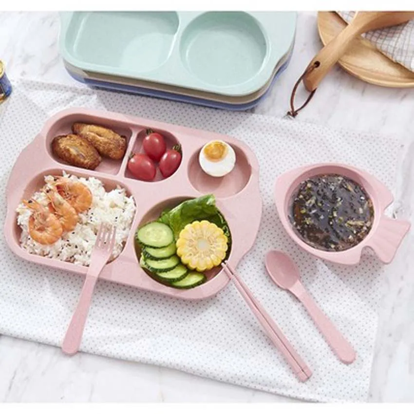 4 шт./компл. Детские чаша + ложка Вилка питания Еда посуда Носки с рисунком медведя