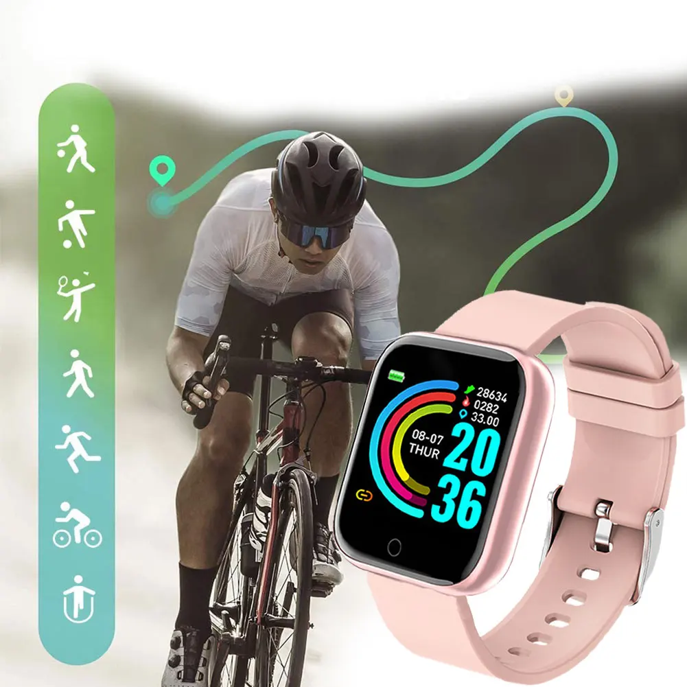 

2021 Smart Watch HD Touch Screen Sports Waterproof Band Fitness Trackers Watch Y68 With Blood Pressure Heart Rate Detection