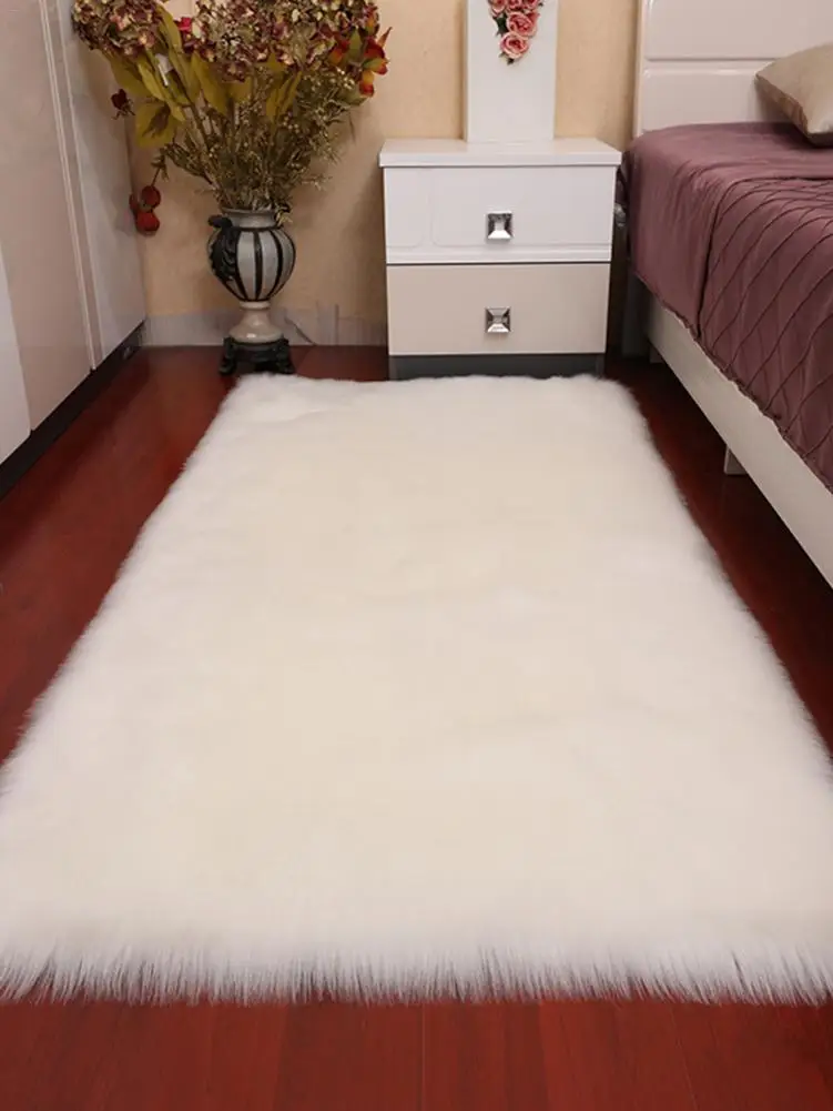 Супермягкий коврик из искусственной овечьей кожи 60 х150 см теплый пушистый для