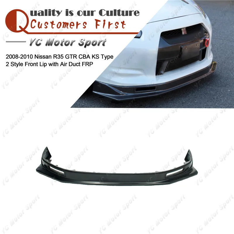 

Car Accessories FRP Fiber Glass KS Type 2 Style Front Lip with Air Duct Fit For 2008-2010 R35 GTR CBA Front Bumper Splitter Lip