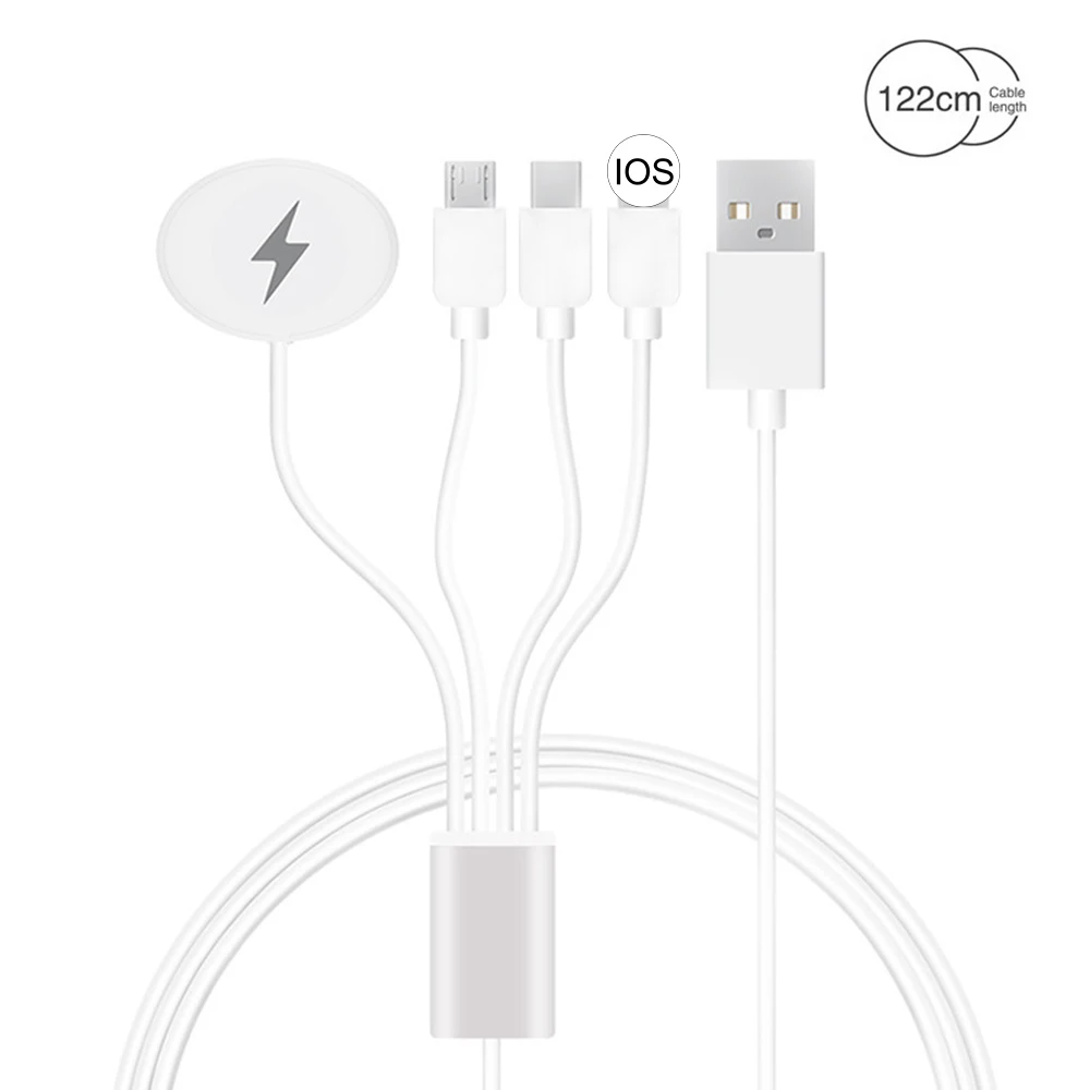 4 в 1 USB кабель зарядное устройство Micro Type C Проводная Магнитная док станция для