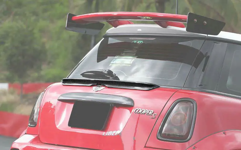 Автомобиль-Стайлинг для R56 Mini Cooper S LB Стиль углеродного волокна задний Средний спойлер(только 3 дверной Люк) глянцевая отделка багажник сплиттерная губа