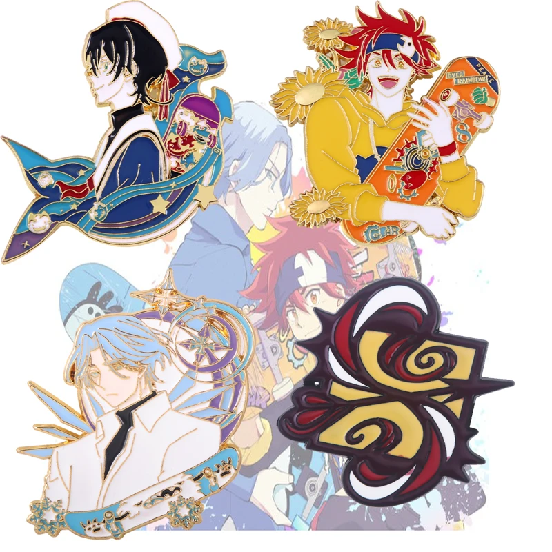 Значок на булавке в стиле аниме SK8 The Infinity Reki Snow Langa Miya, значок с логотипом S, броши для женщин и мужчин, булавка на лацкан, ювелирное изделие в подарок