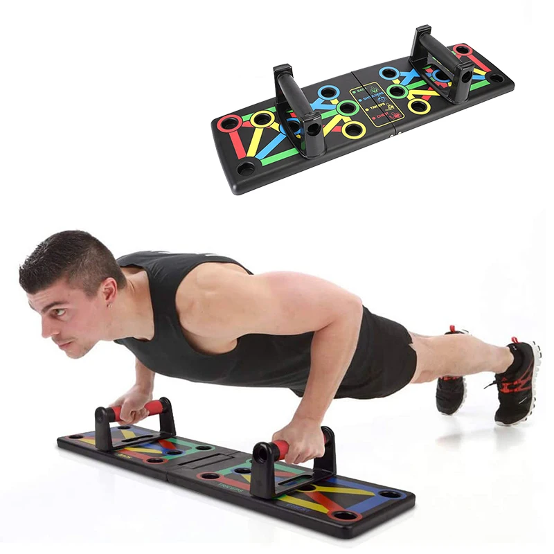 

Push Up Board 9 In 1 Body Building Comprehensive Fitness Exercise Equipment Fodable Adjustable Push-up Stands Workout Gym Unisex
