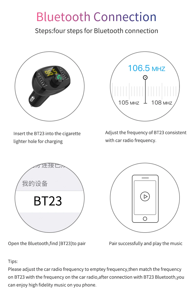 Автомобильный Bluetooth-трансмиттер с 2-мя USB-портами и FM-модулятором | Автомобили