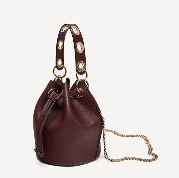 Новинка Европейская и американская мода сумка мешок на шнурке плечо женская