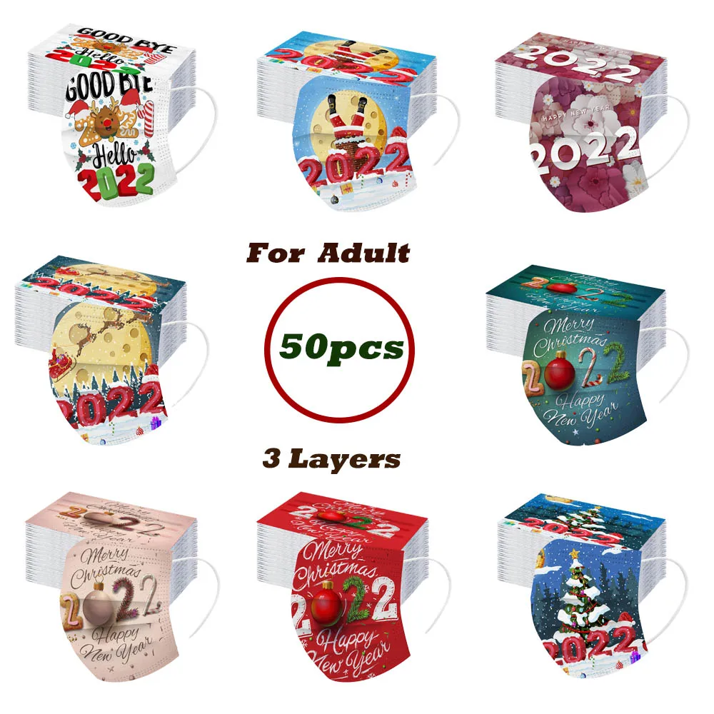 

Маска одноразовая из нетканого материала с мультяшным принтом для женщин и мужчин, 50 шт.