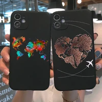 airplane map travel drawing line art phone case for iphone 12 11 pro max 5 5s se 2020 8 6s 7 plus xs max x xr silicone tpu cover
