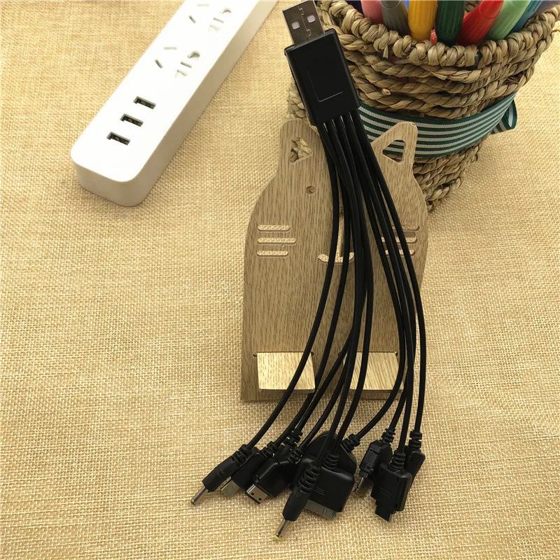 Многофункциональное зарядное устройство 10 в 1 USB-кабели для iPod Motorola Nokia Samsung LG Sony