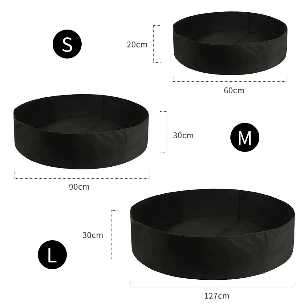 Vegetable box nursery farm production planting bag round elevated plant bed garden flower stand breathable felt fabric | Дом и сад