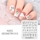 Геометрическая серия 17 видов конструкций неравномерных линий графика ногтей шаблон штамповочных плит маникюрный дизайн ногтей штамп пластина инструменты для трафаретов