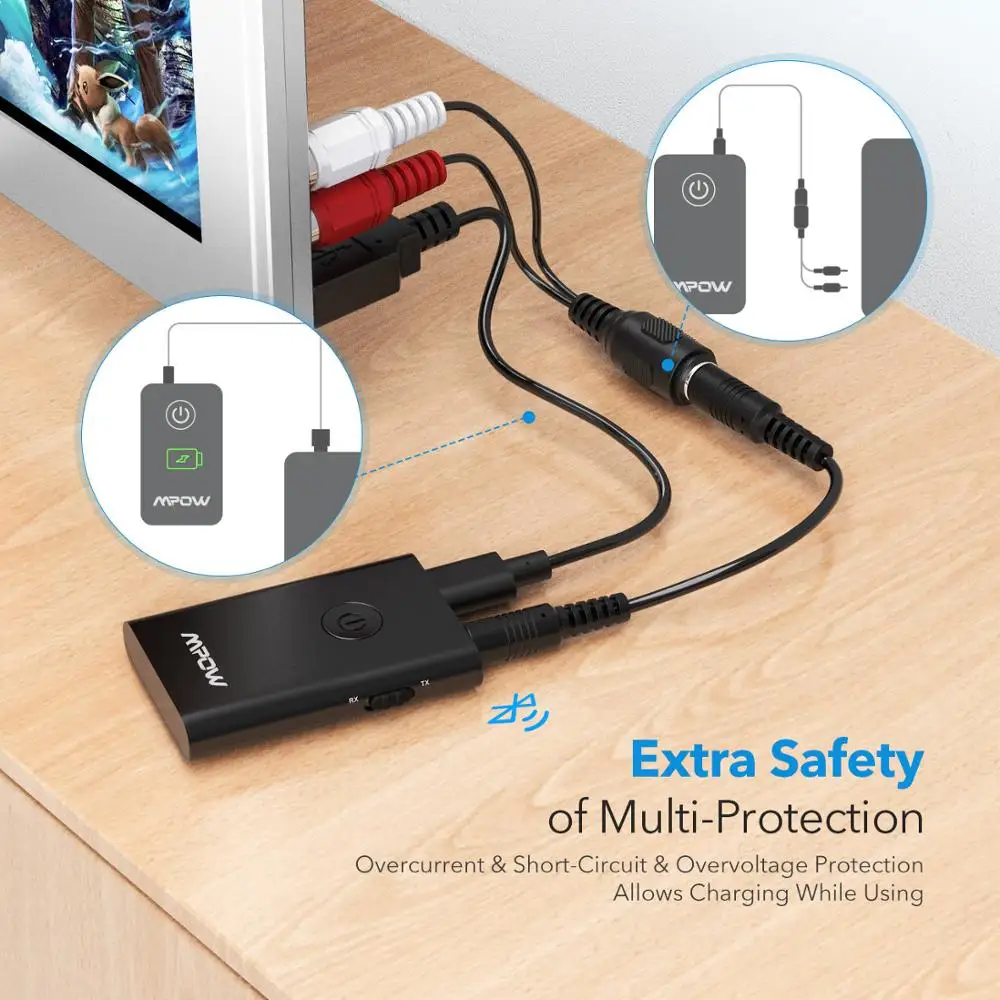 VicTsing Upgraded 2-in-1 Bluetooth Transmitter Receiver with Airline Adapter aptX Music Sound MP3 Player Handsfree Car Kit | Автомобили и