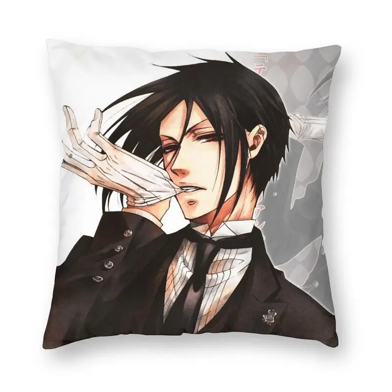 

Luxury Black Butler Throw Pillow Case Home Decor Custom Kuroshitsuji Cushion Cover 40x40cm Pillowcover for Living Room