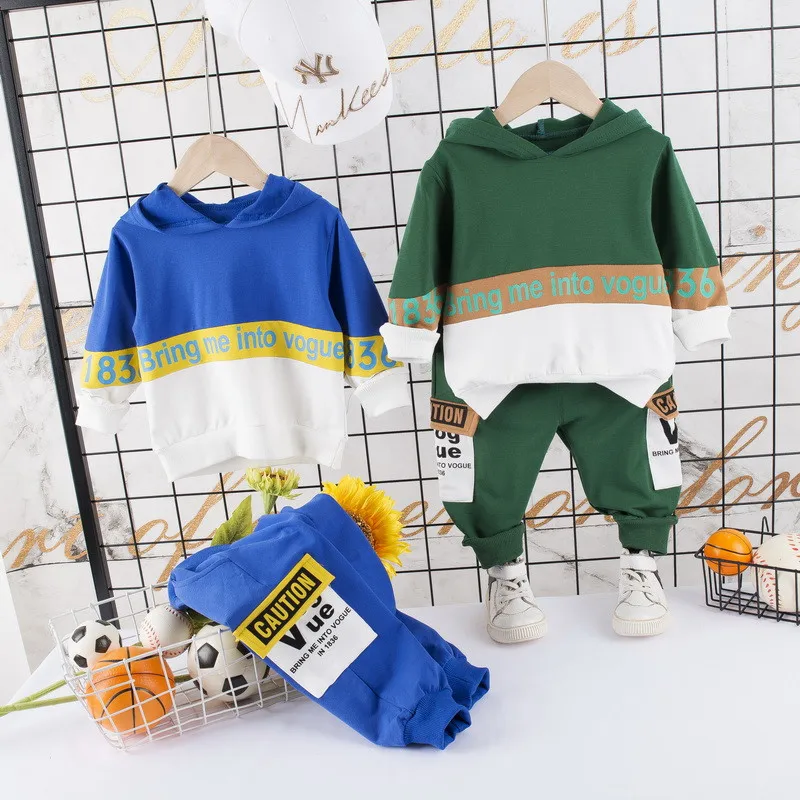 

Children Autumn Baby Girls Boys Clothing Sets Infant Toddler Patchwork Clothes Cartoon Hooded Coat Pants 2Pcs Kids Costume Suits