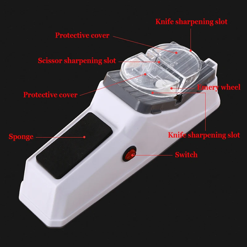 USB Sharpening Electric Adjustable Kitchen Knives Scissors Tool Knife Diamond Fine Grinding Blade With Cover Anti-cut | Дом и сад