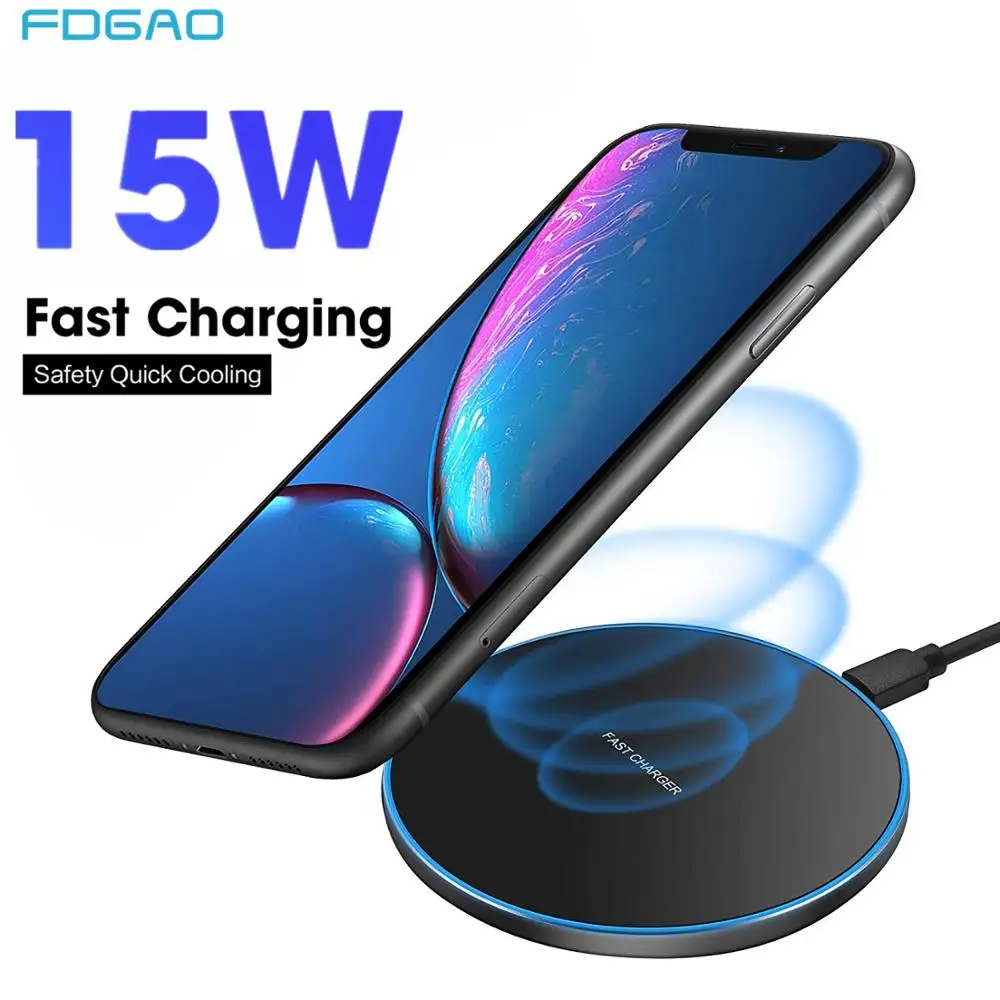 15 Вт Qi Беспроводное зарядное устройство для iPhone X XR XS 8 Plus Быстрая зарядка usb зарядная док-станция для samsung S9 S8 Note 9 8 Xiaom Mix 2s 3