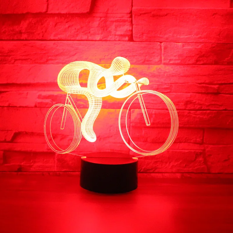 3D светодиодный Ночной светильник на велосипеде с 7 цветов для украшения дома