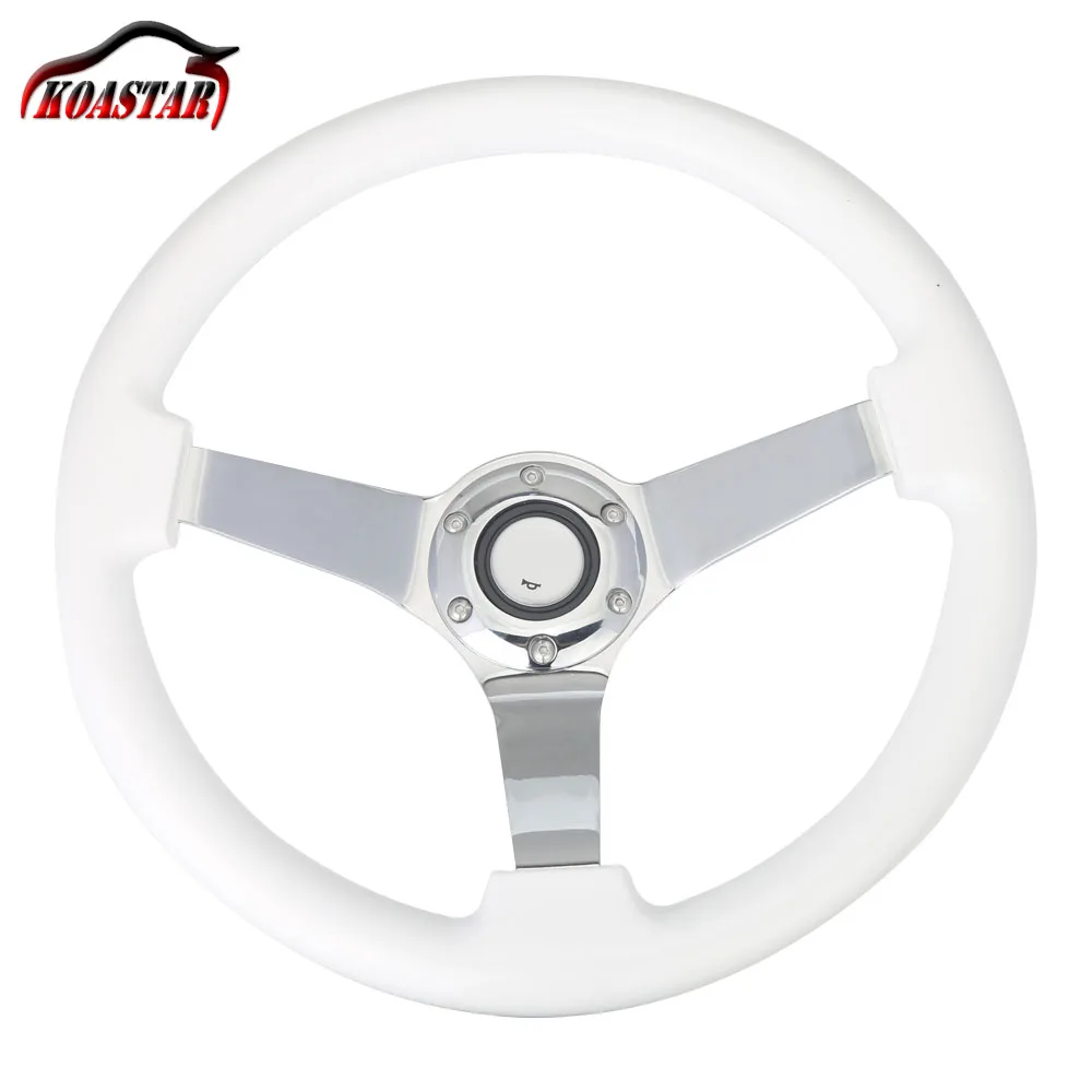 Рулевое колесо из хромированной древесины для автомобиля глубокие спицы 350 мм