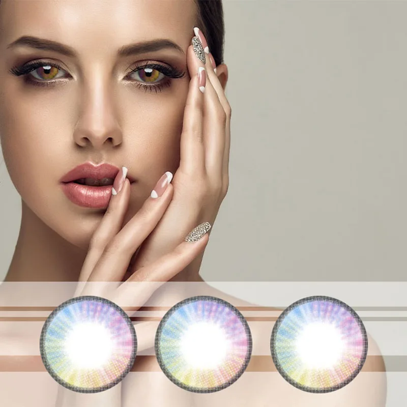 Rain-Mrs.H 2pcs/pair Colorful Contact Lenses Colored for Eyes Eye Color Lens Contacts Yearly Use | Красота и здоровье