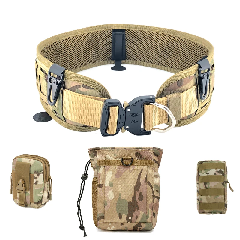 

Tactical Belt Molle War Battle Military Nylon Girdle Adjustable SWAT Army Waistband Support Removable CS Working Hunting Belt